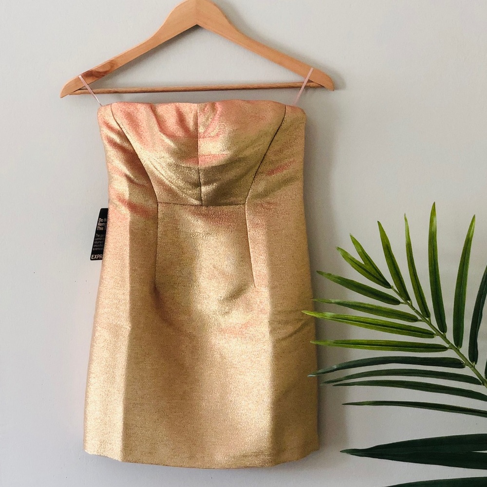 NWT Express Gold Shimmer Mini Dress